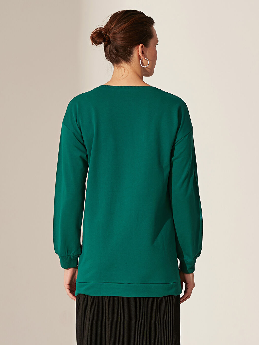 Yeşil Yazı Baskılı Hamile Sweat Elbise-1