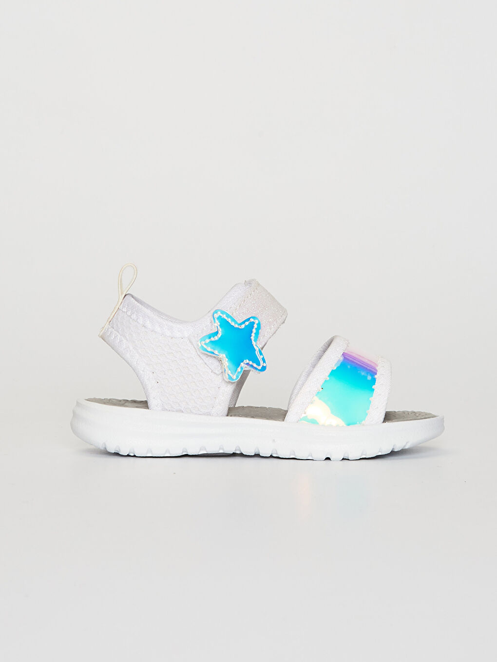 Girl Hologram Detail Hook and Loop Sandals-2