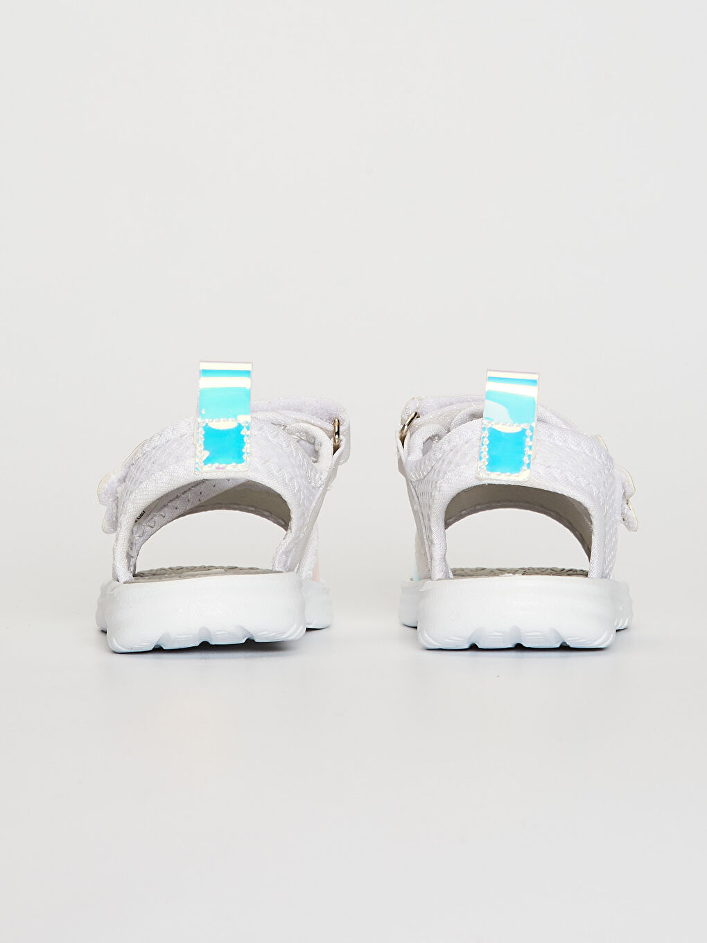 Girl Hologram Detail Hook and Loop Sandals-4