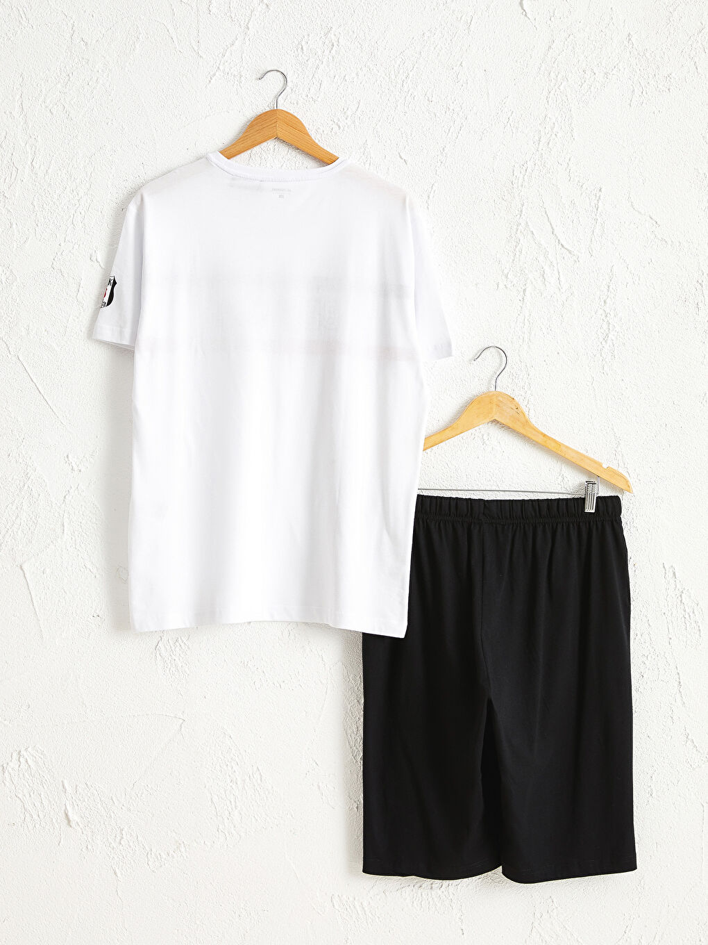 Siyah Standart Kalıp Erkek Şortlu Pijama Takımı-1