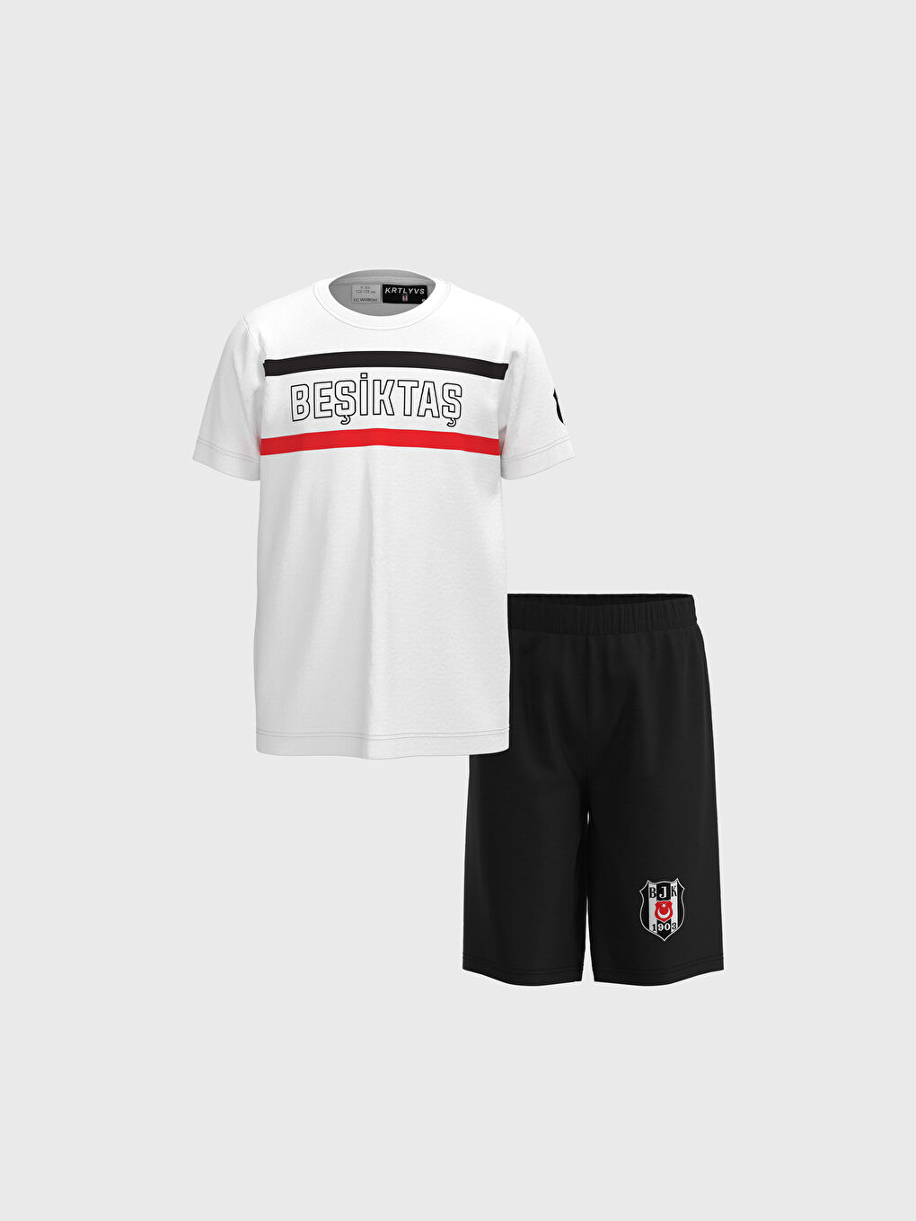 Siyah Erkek Çocuk Beşiktaş Baskılı Taraftar Pijama Takımı-1