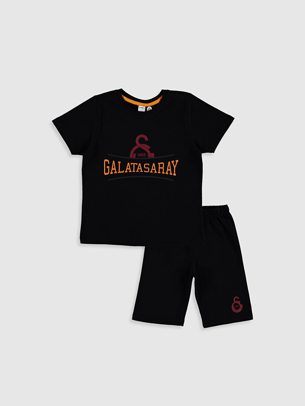 Siyah Erkek Çocuk Galatasaray Baskılı Taraftar Pijama Takımı