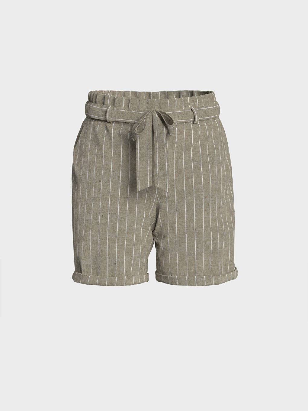 Striped Belted Women's Shorts