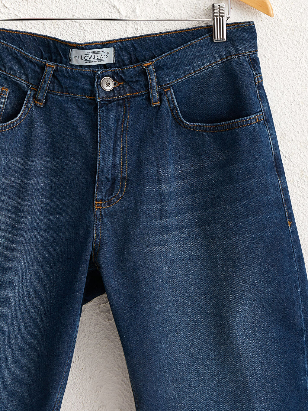 İndigo Regular Fit Jean Şort-6