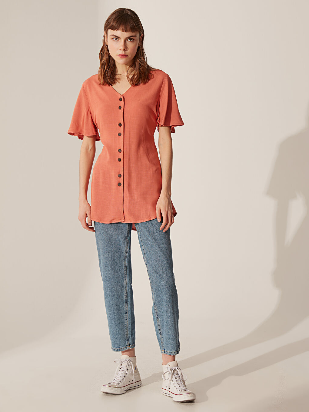 Short Sleeve Women's Blouse-2