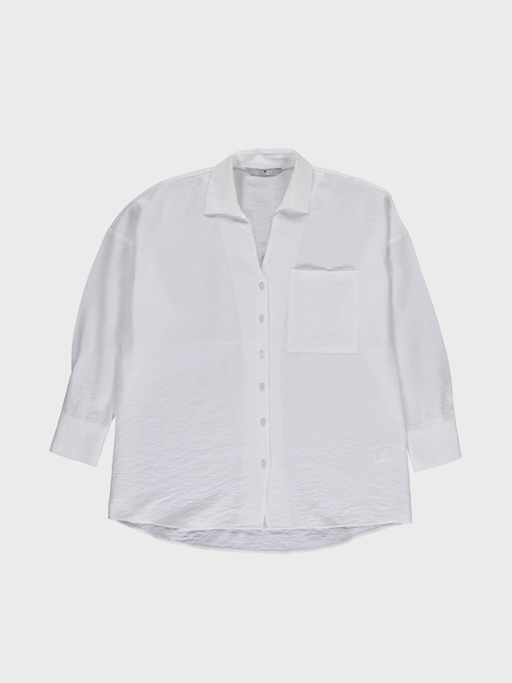 Ekru Gömlek Yaka Uzun Kollu Kadın Gömlek-1