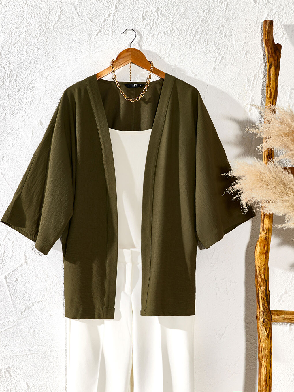 Plain Loose Fit Viscose Kimono-2