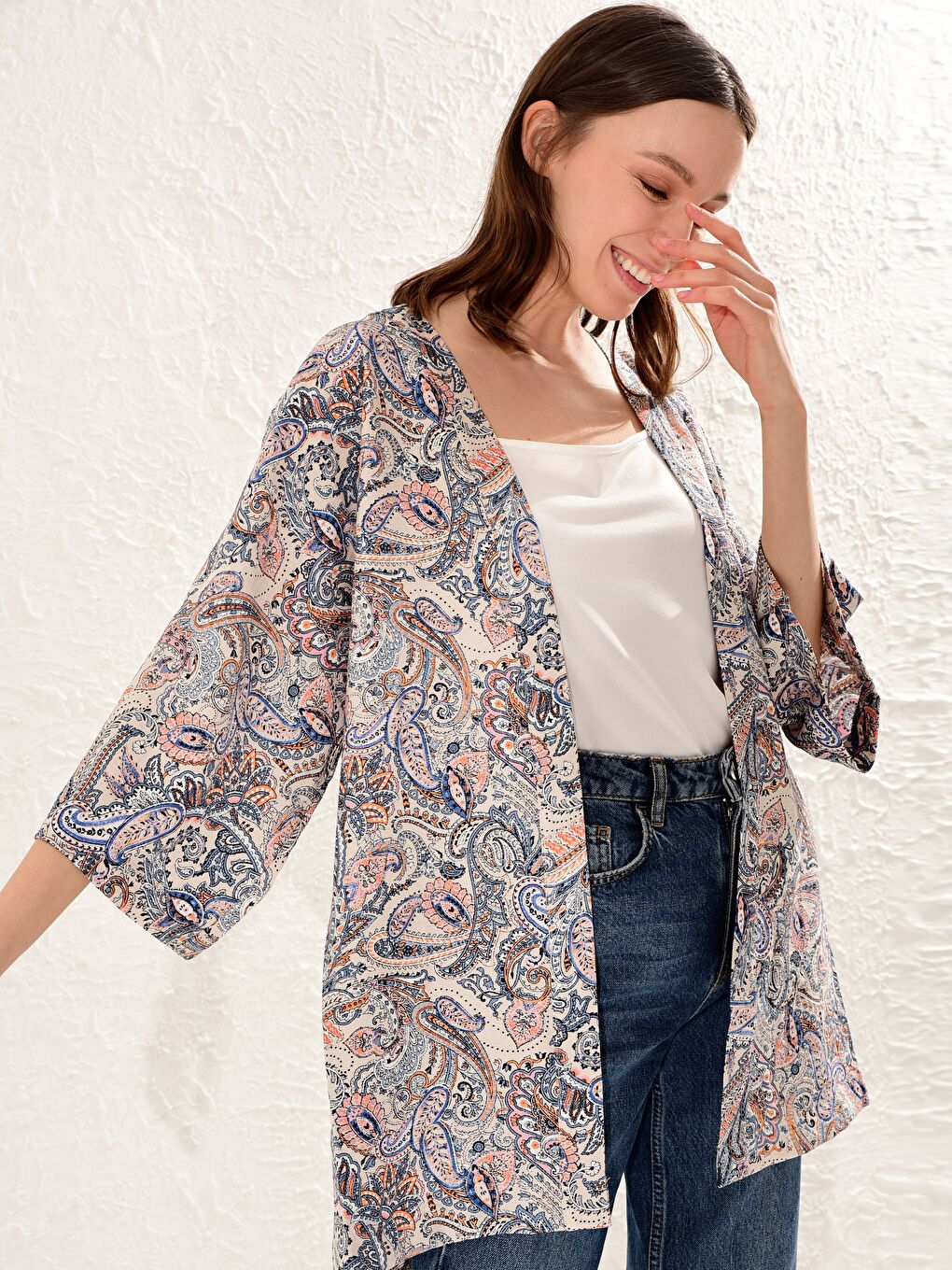 Gemusterter Viskose-Kimono