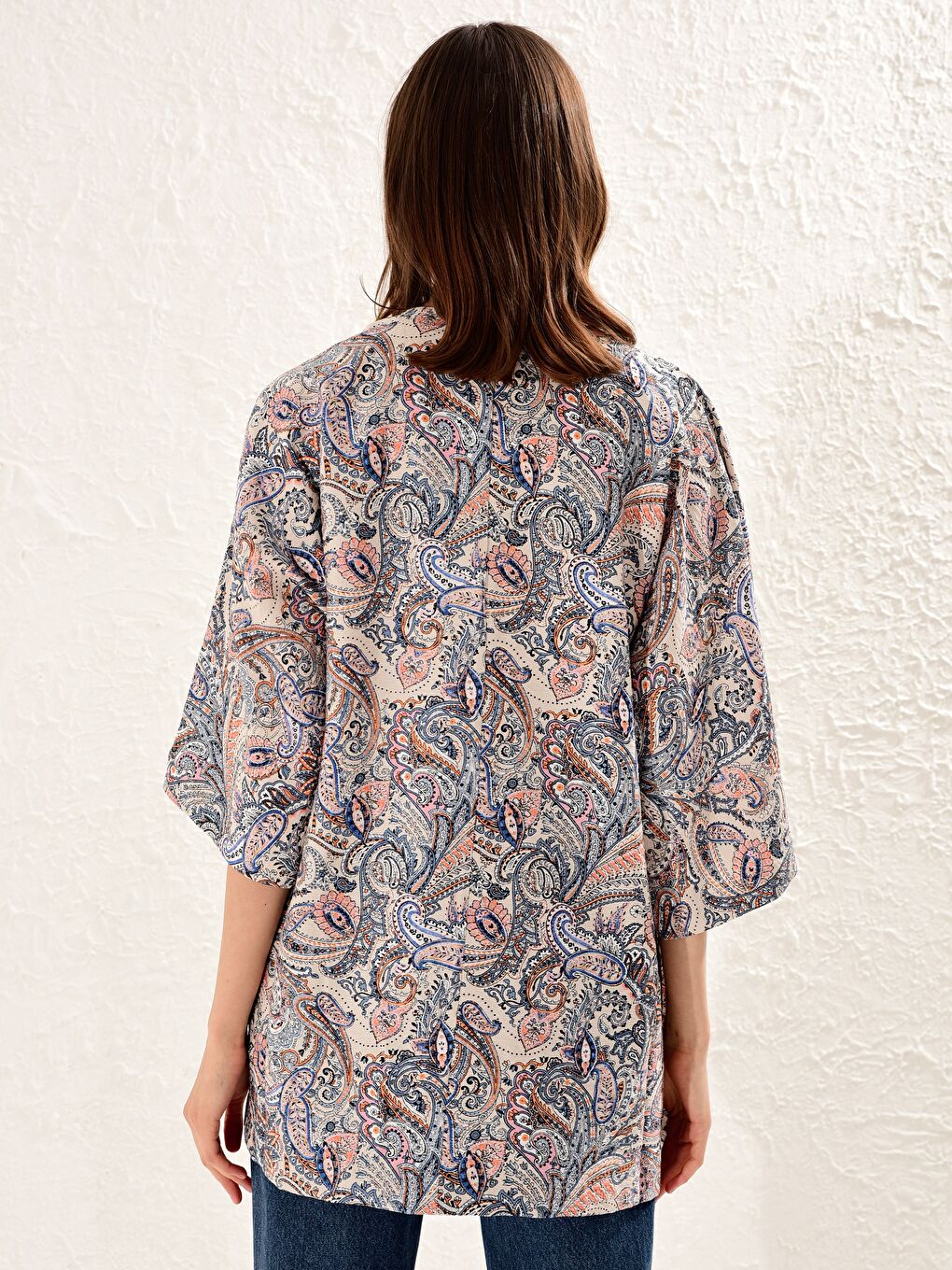 Gemusterter Viskose-Kimono-2