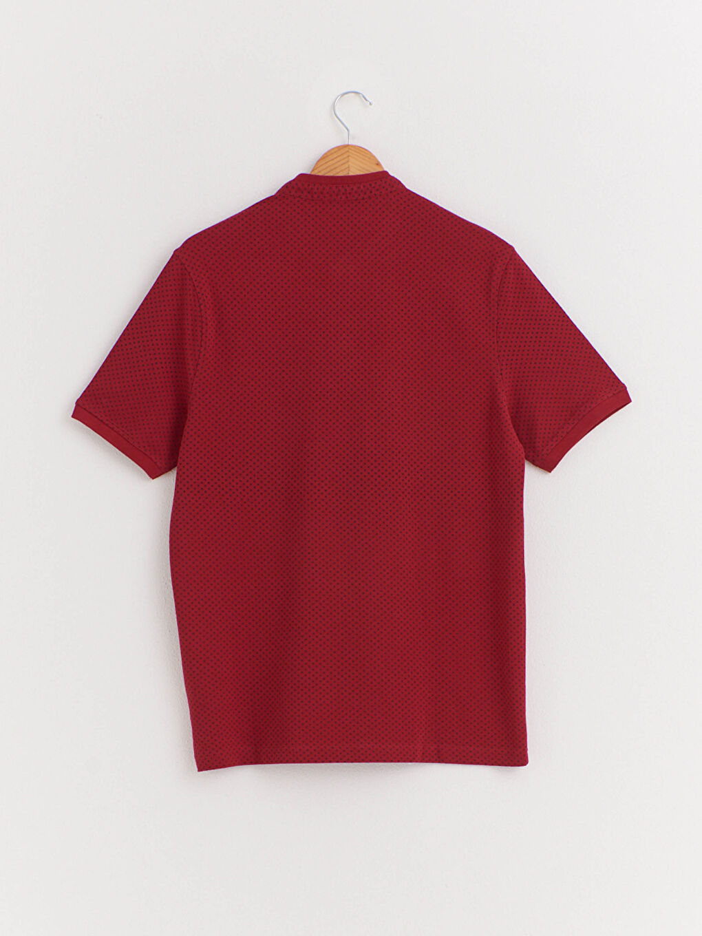 Grandad Neck and Short Sleeve Figured Pique T-Shirt-1