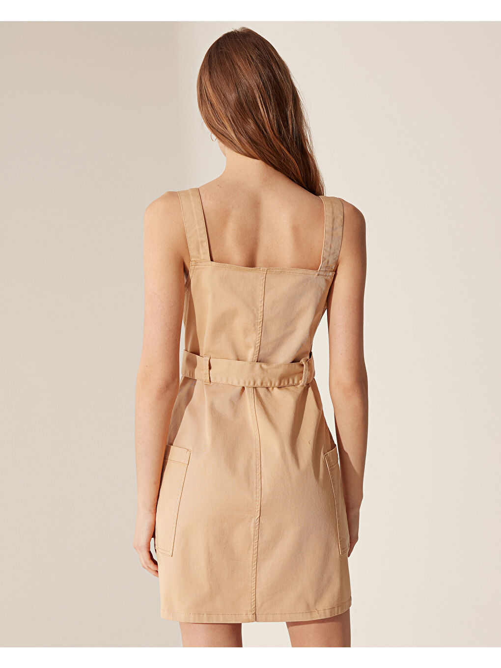 Woman BEIGE Denim Dress-3