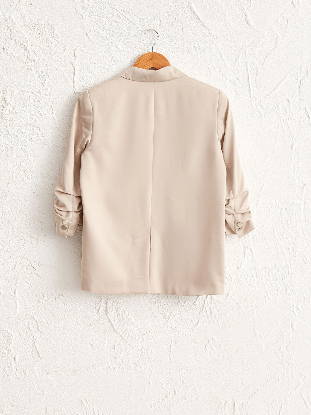 Bej Kadın Düz Blazer Ceket-1