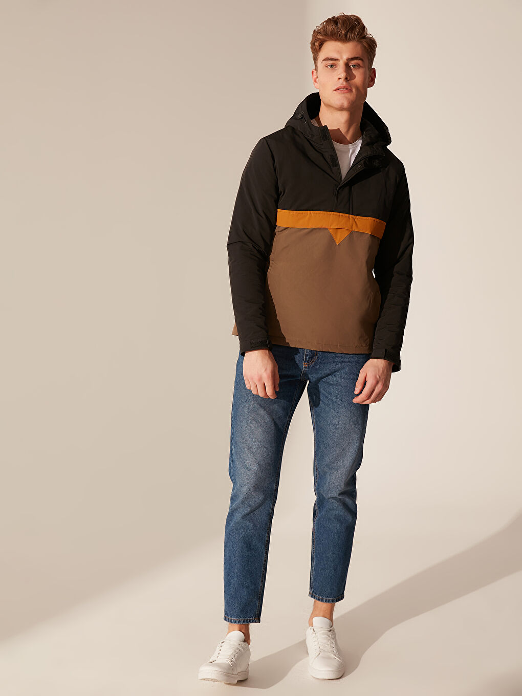 Siyah Slim Fit Kapüşonlu Erkek Kanguru Mont-3