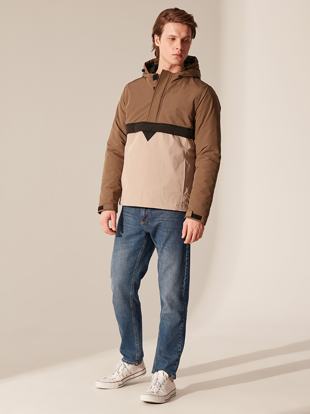 Slim Fit Kapüşonlu Erkek Kanguru Mont-3
