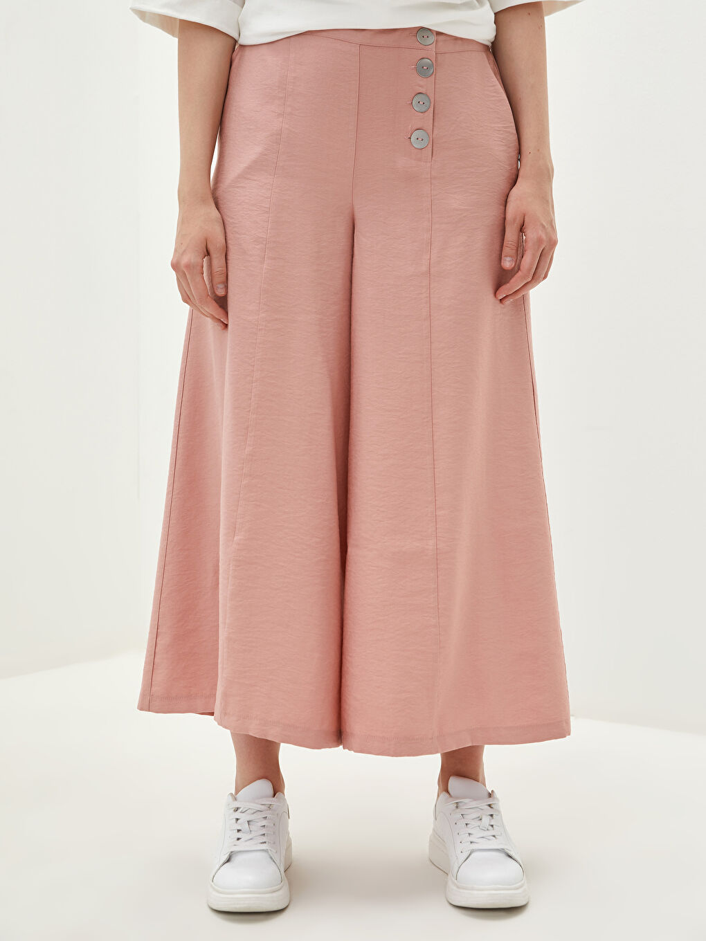 Elastic Waist Palazzo Pants-1