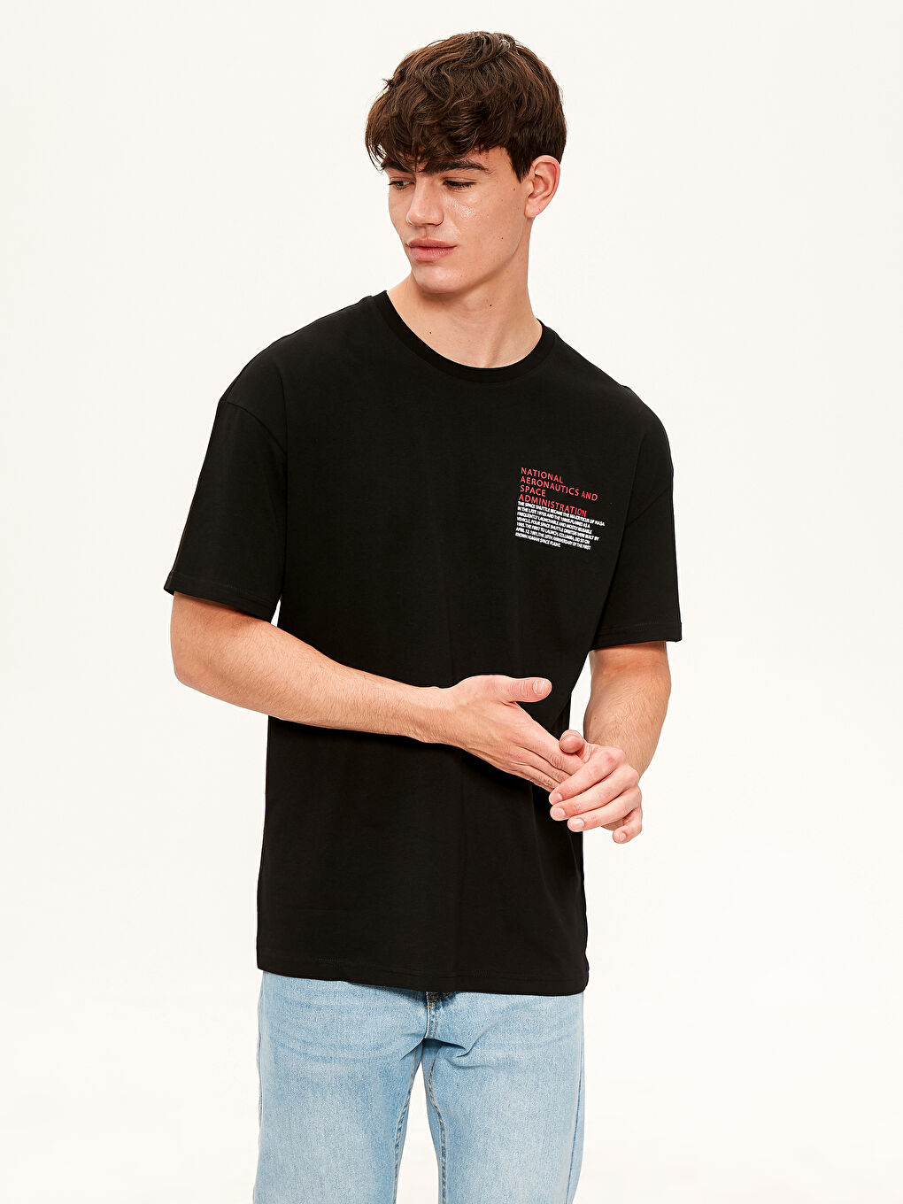 Ерлерге арналған таралған мақта футболка-2