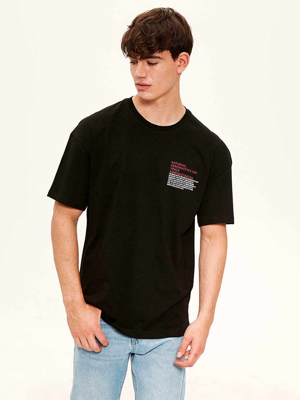 Ерлерге арналған таралған мақта футболка-3