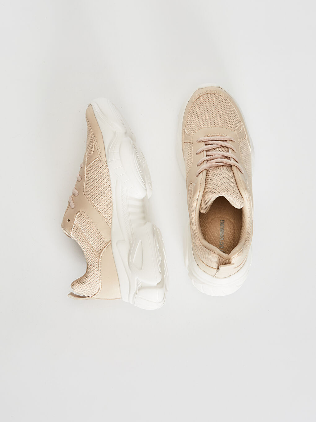 Bej Kadın Triko Spor Ayakkabı-3