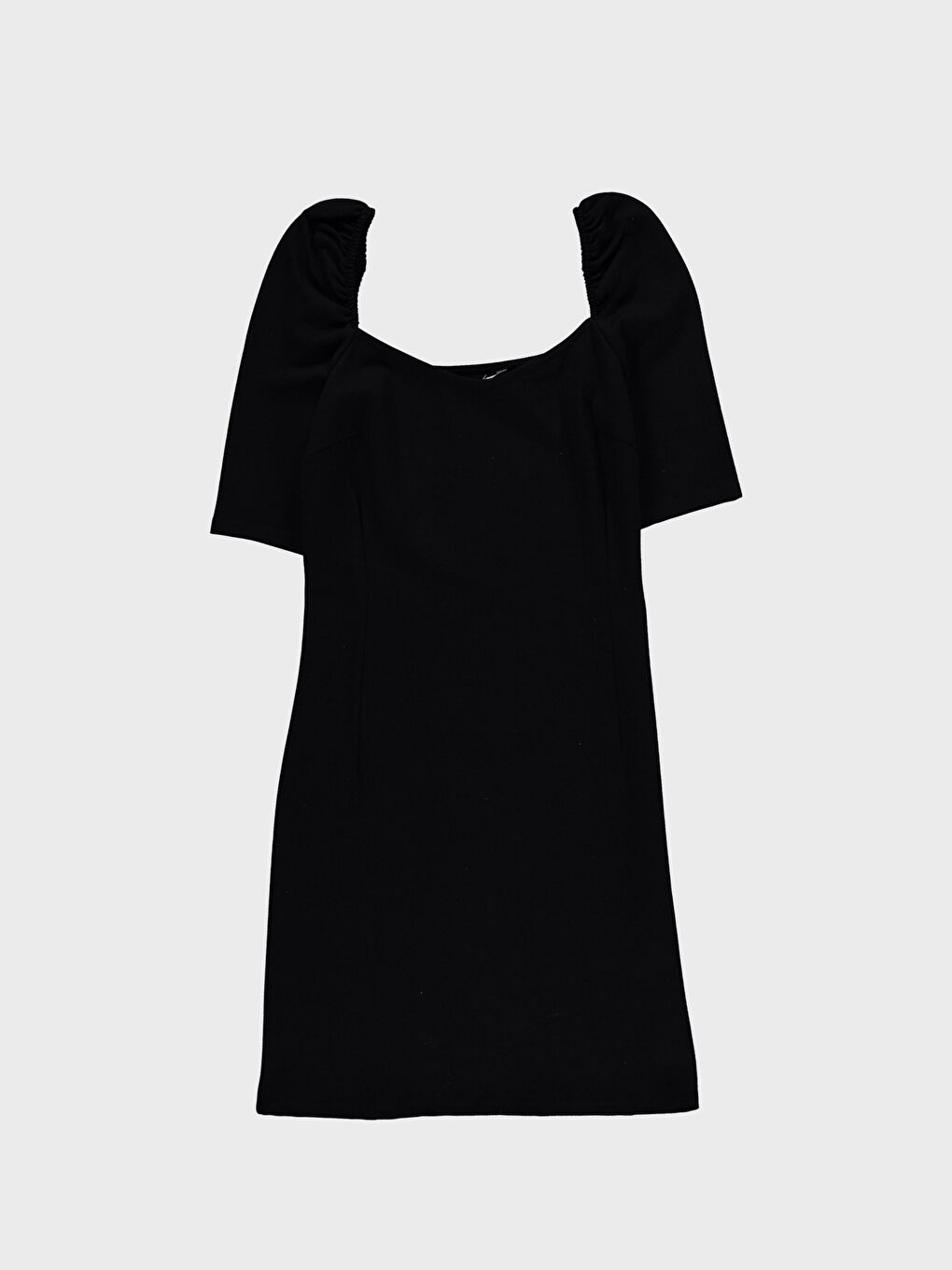 Siyah V Yaka Dar Fit Kadın Elbise-1