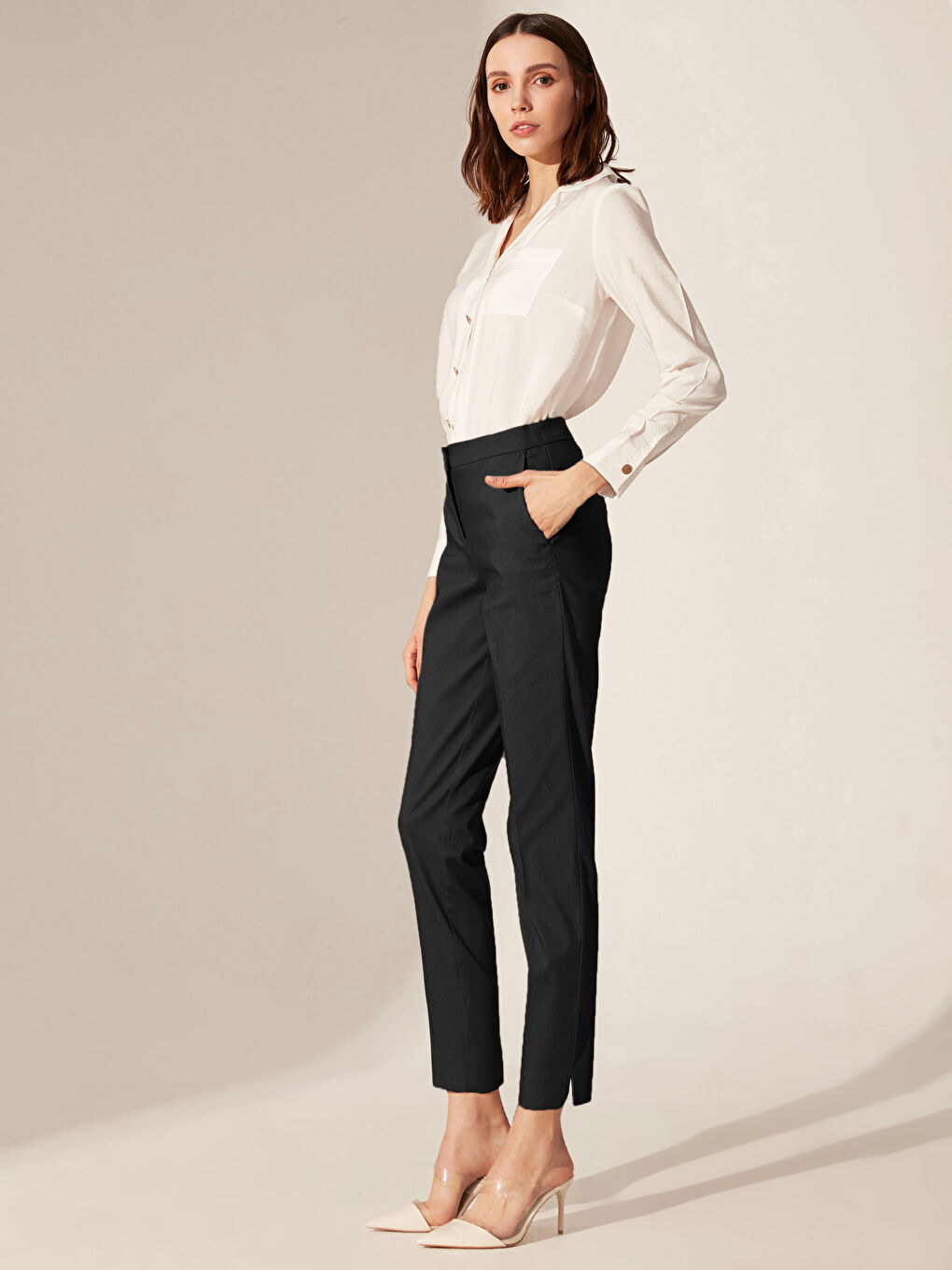 Slim Fit Ankle Length Trousers