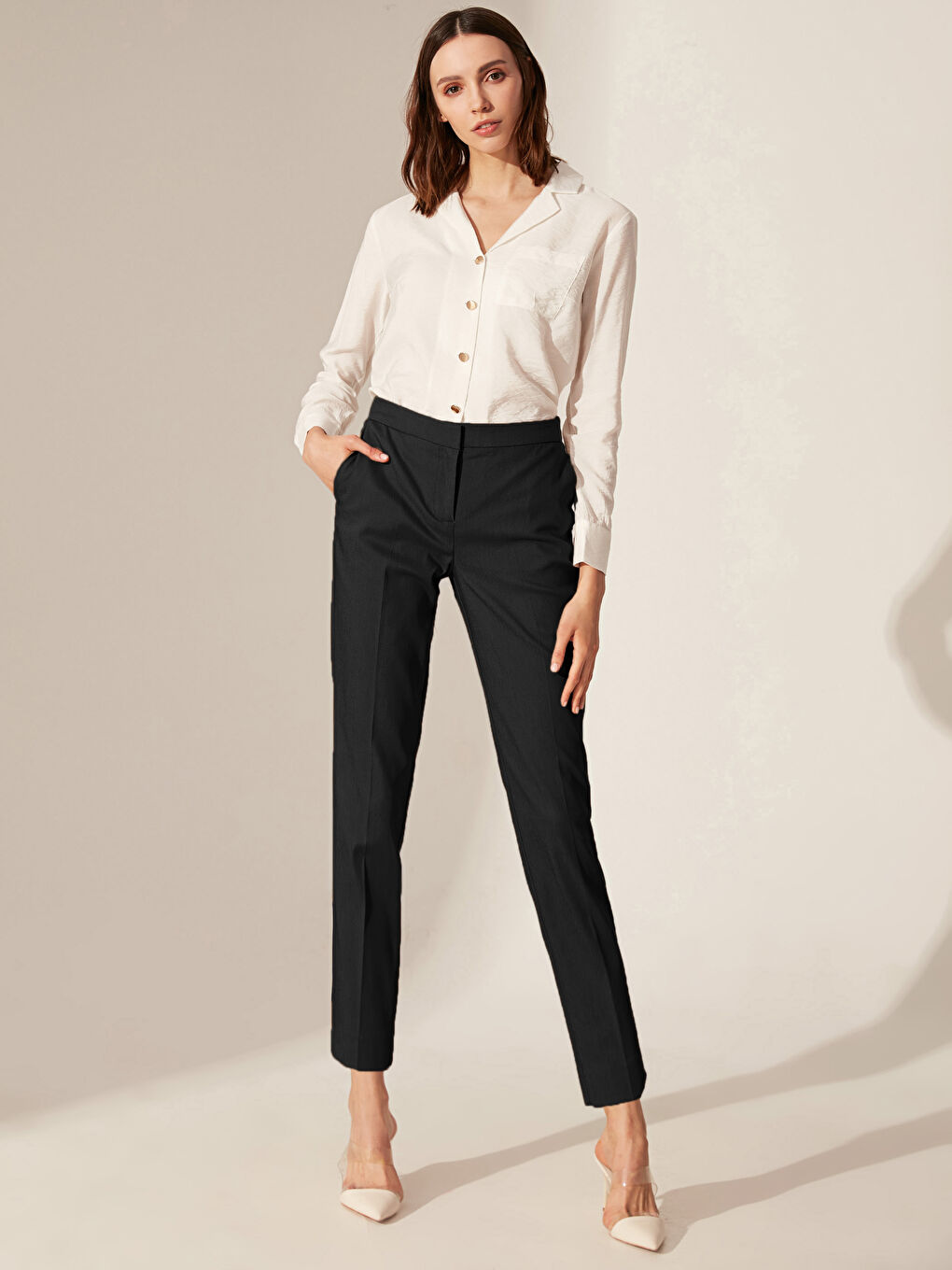Slim Fit Ankle Length Trousers-5