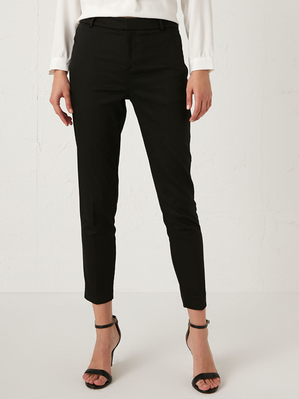Slim Fit Ankle Length Trousers-3
