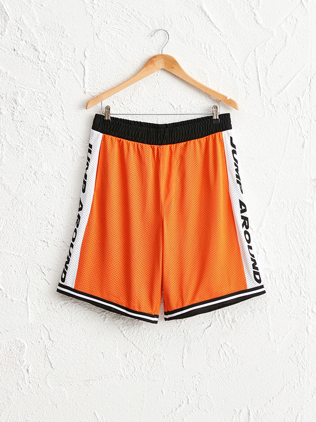 Turuncu Standart Kalıp Baskılı Aktif Spor Şort
