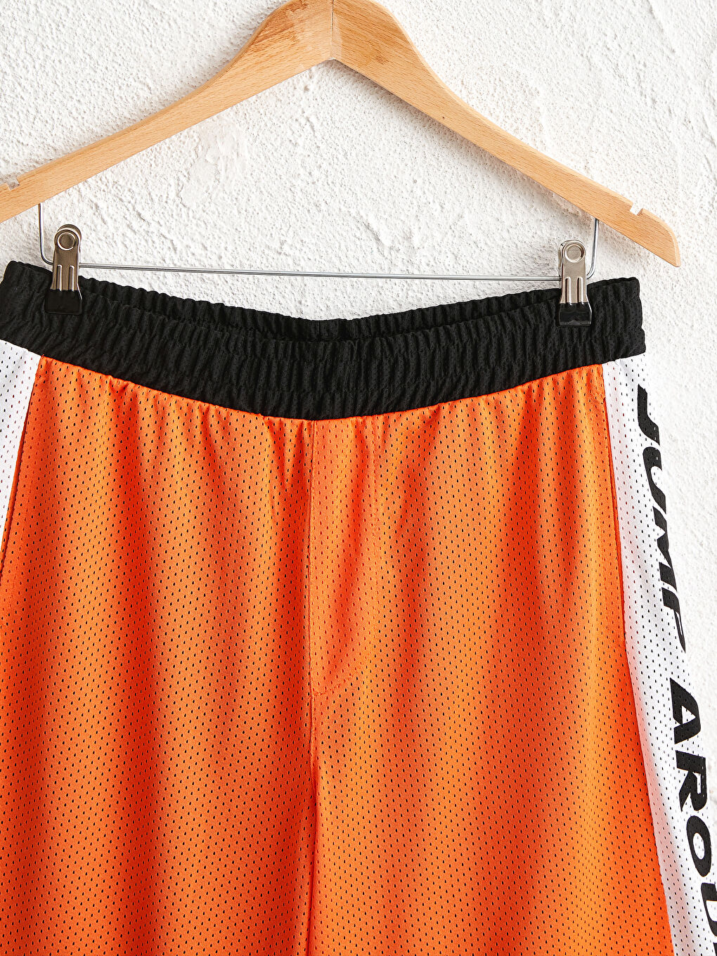 Turuncu Standart Kalıp Baskılı Aktif Spor Şort-2