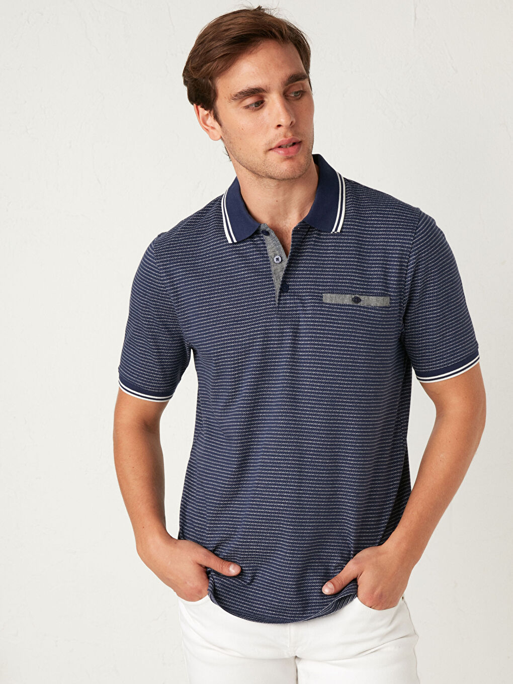 Футболка з водолазкою та коротким рукавом із чесаної бавовни