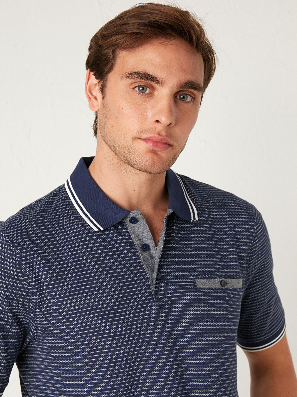 Футболка з водолазкою та коротким рукавом із чесаної бавовни-1