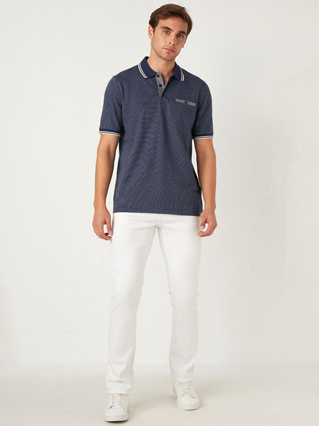 Футболка з водолазкою та коротким рукавом із чесаної бавовни-3