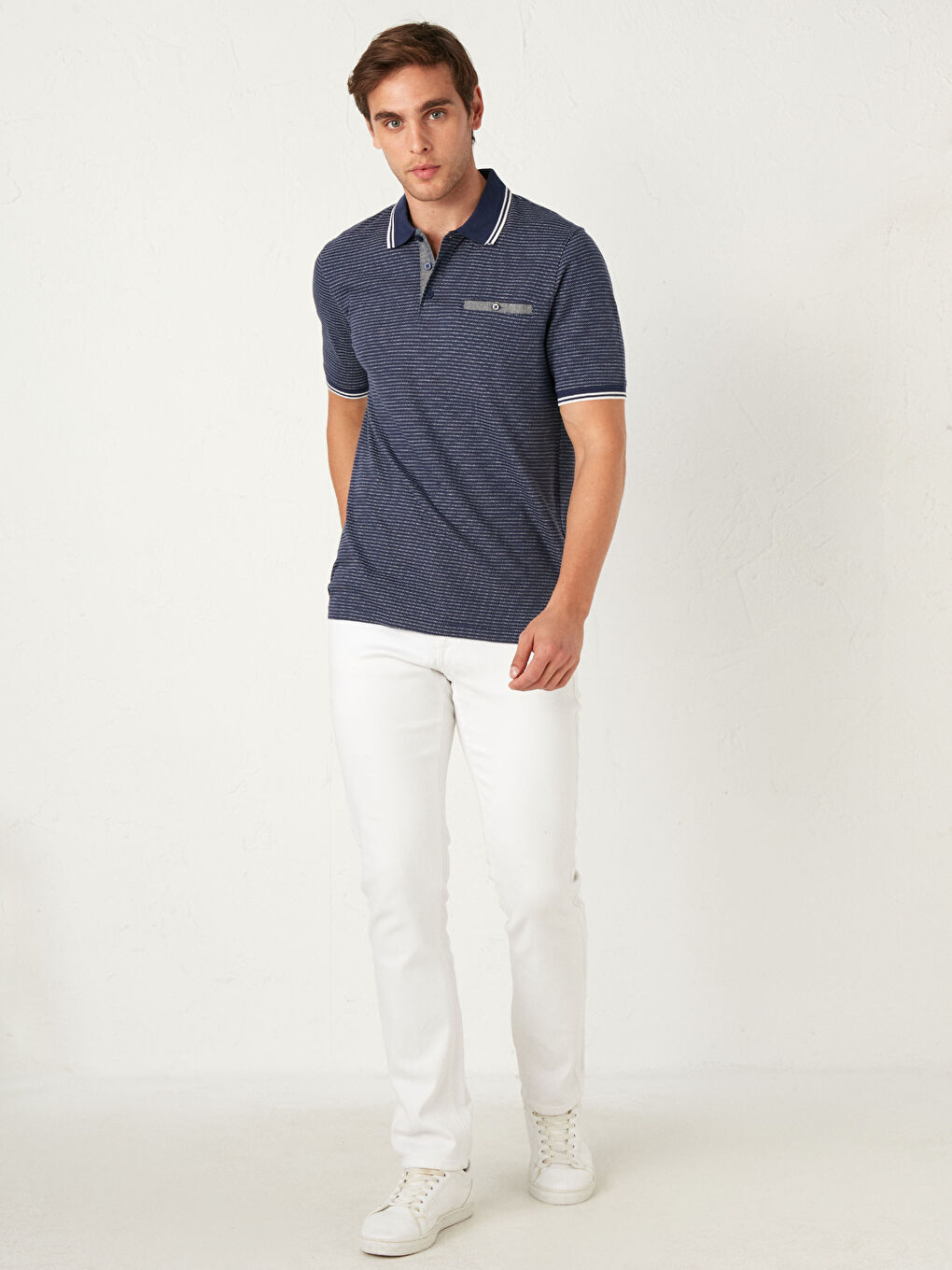 Футболка з водолазкою та коротким рукавом із чесаної бавовни-4