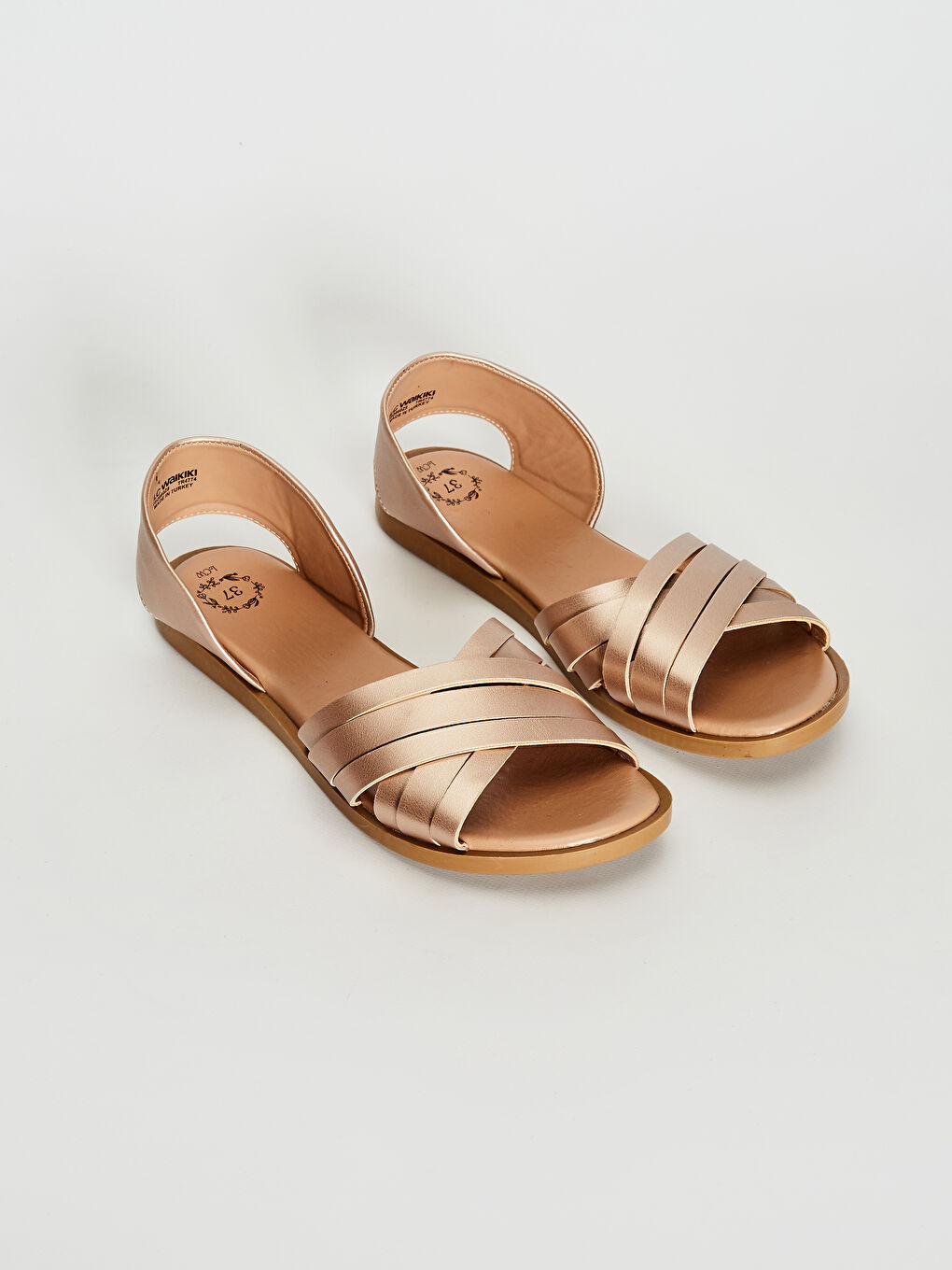 Sarı Kadın Çapraz Bant Sandalet