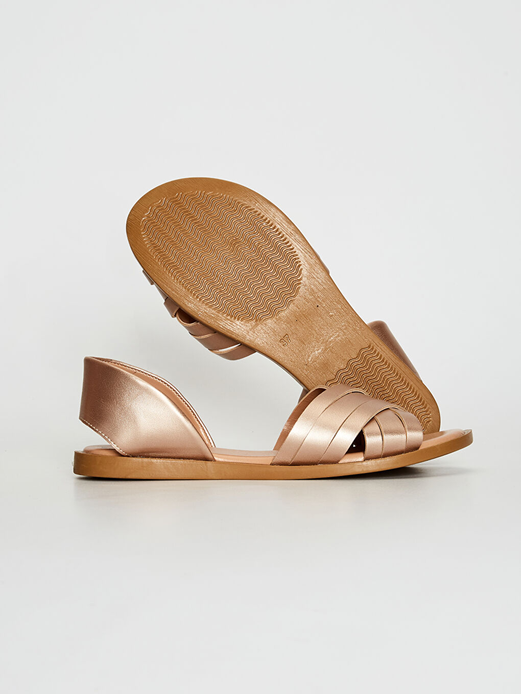 Sarı Kadın Çapraz Bant Sandalet-2