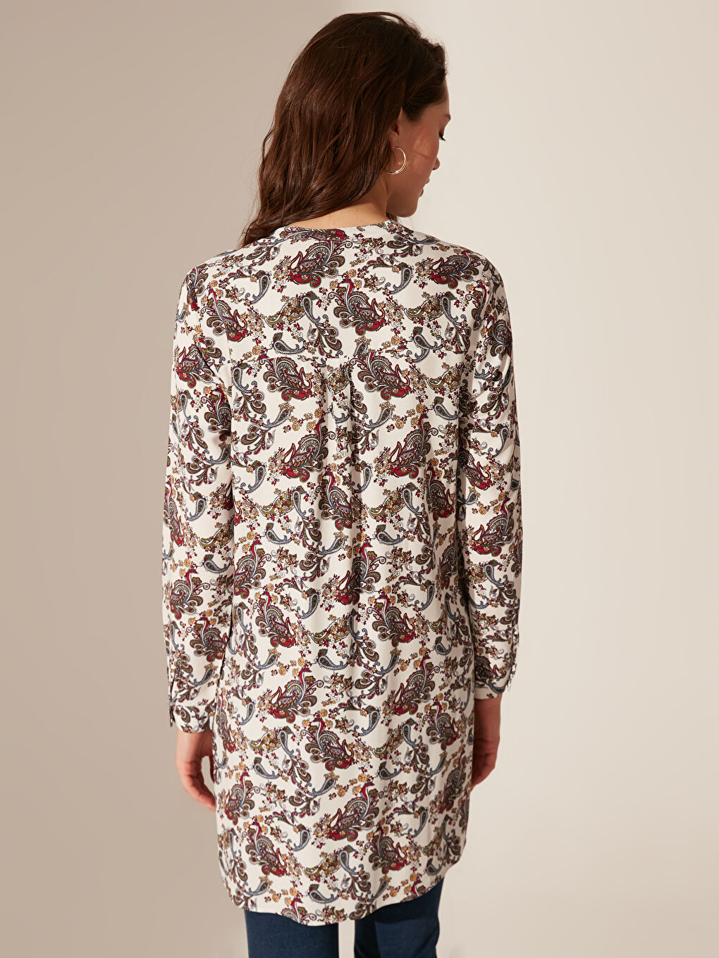 Туніка з коміром-стійкою та довгим рукавом для жінок-2