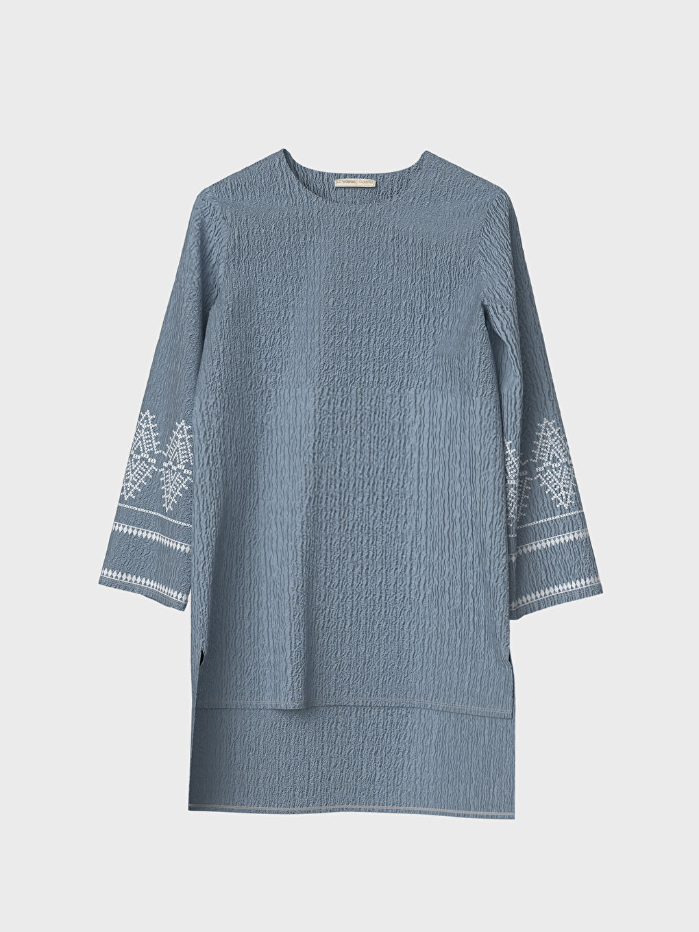 Mavi Bisiklet Yaka Uzun Kollu Kadın Tişört