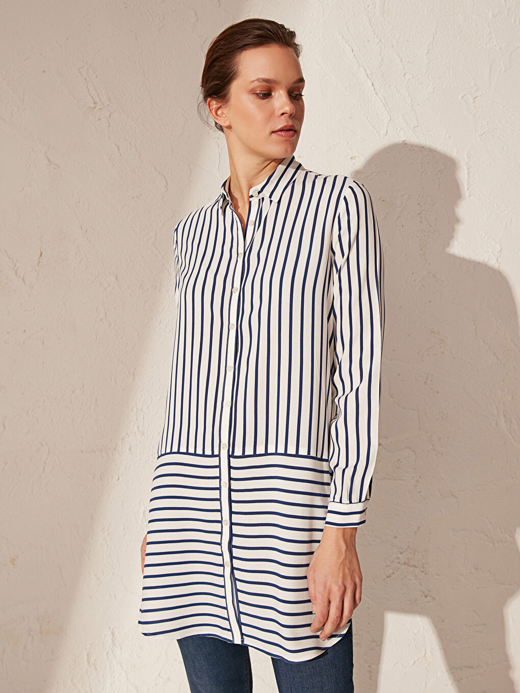 Long Sleeve Crinkled Women's Tunic