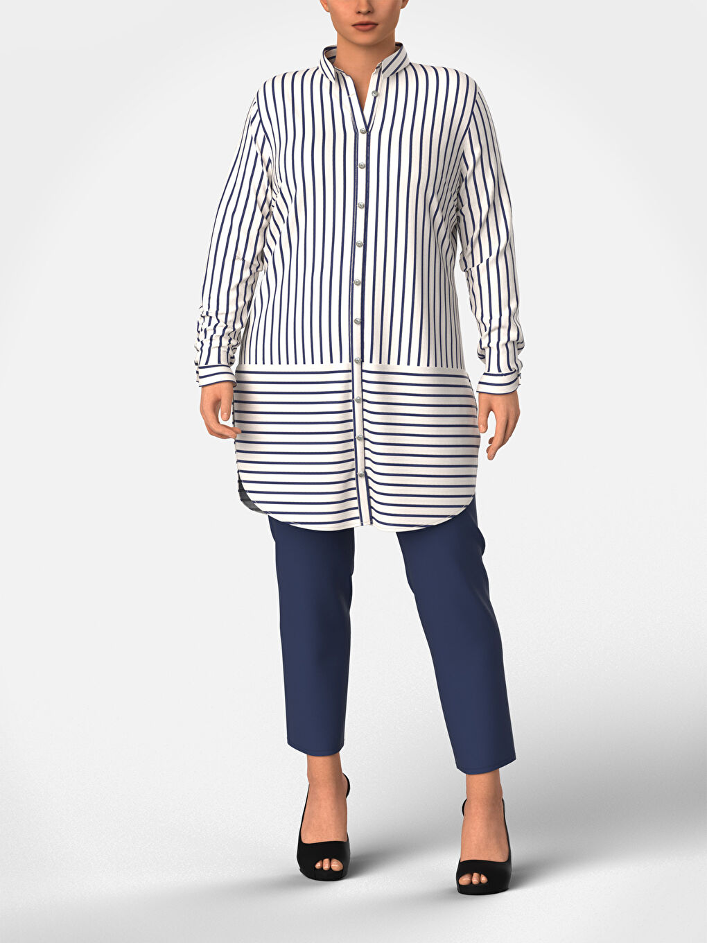 Long Sleeve Crinkled Women's Tunic-4