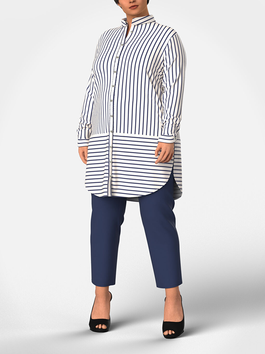 Long Sleeve Crinkled Women's Tunic-5