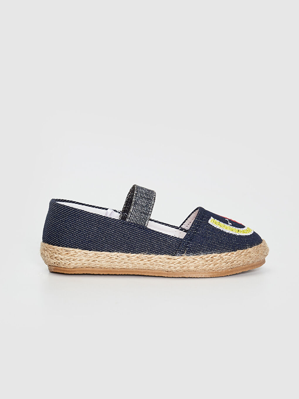Lacivert Kız Çocuk Nakış Detaylı Denim Espadril Ayakkabı
