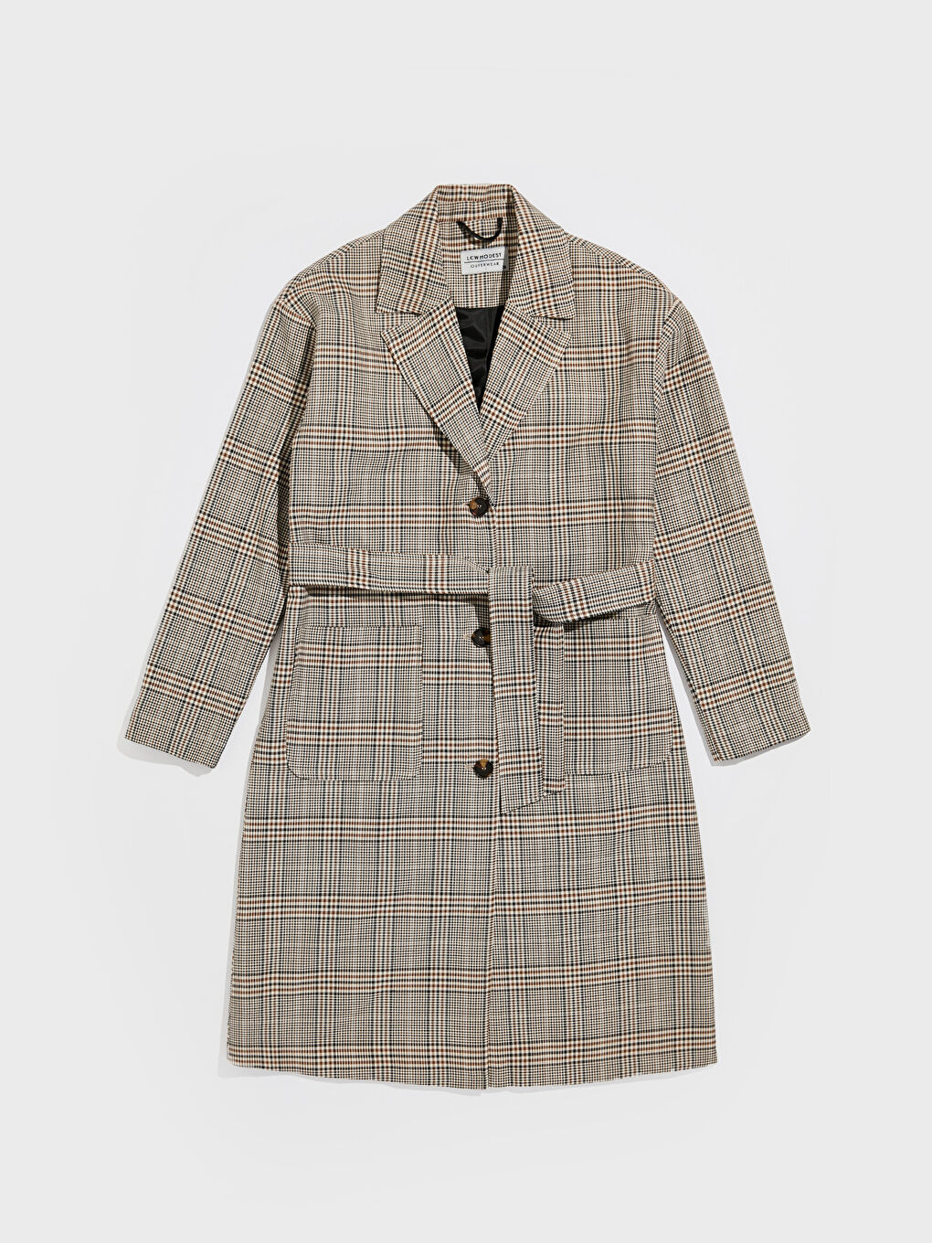 Beyaz Uzun Kollu Oversize Kadın Trençkot