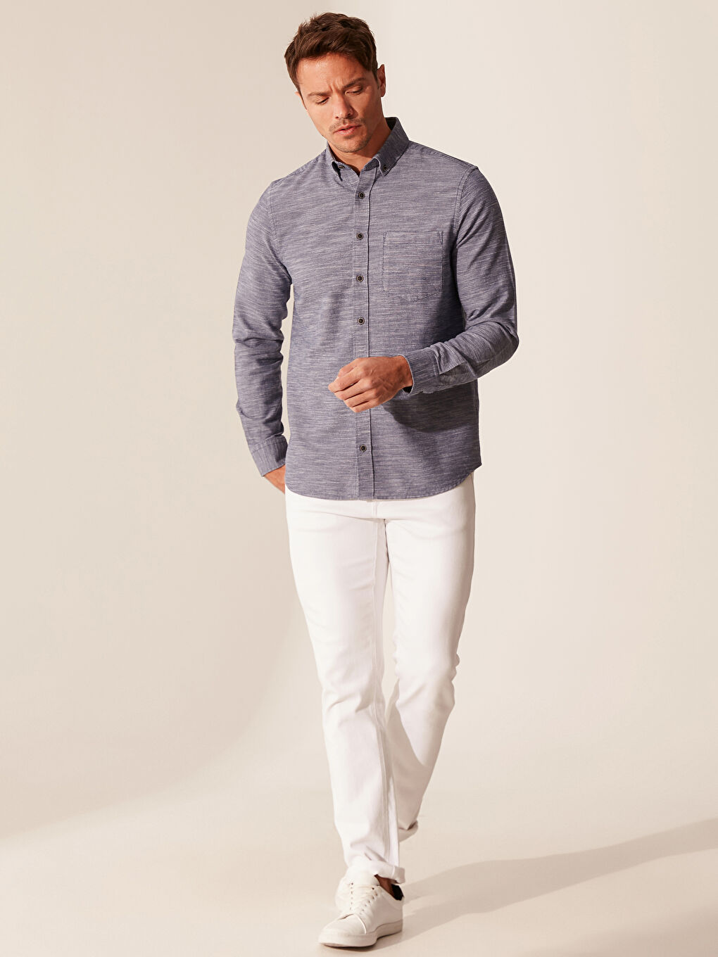 İndigo Regular Fit Uzun Kollu Gömlek-4