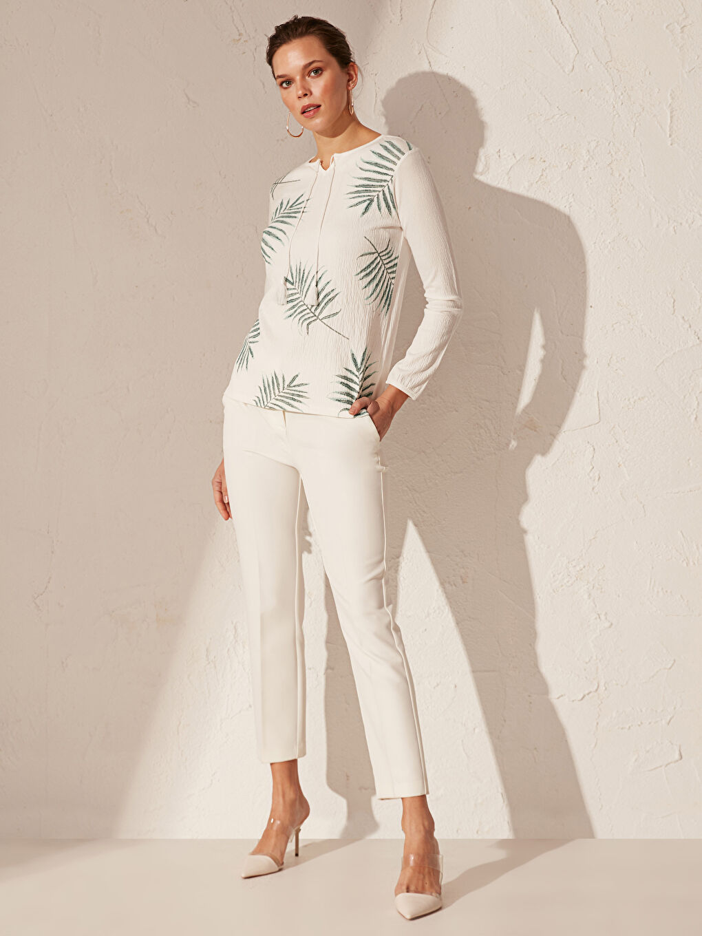 T-shirt à manches longues et col rond pour Femmes-2