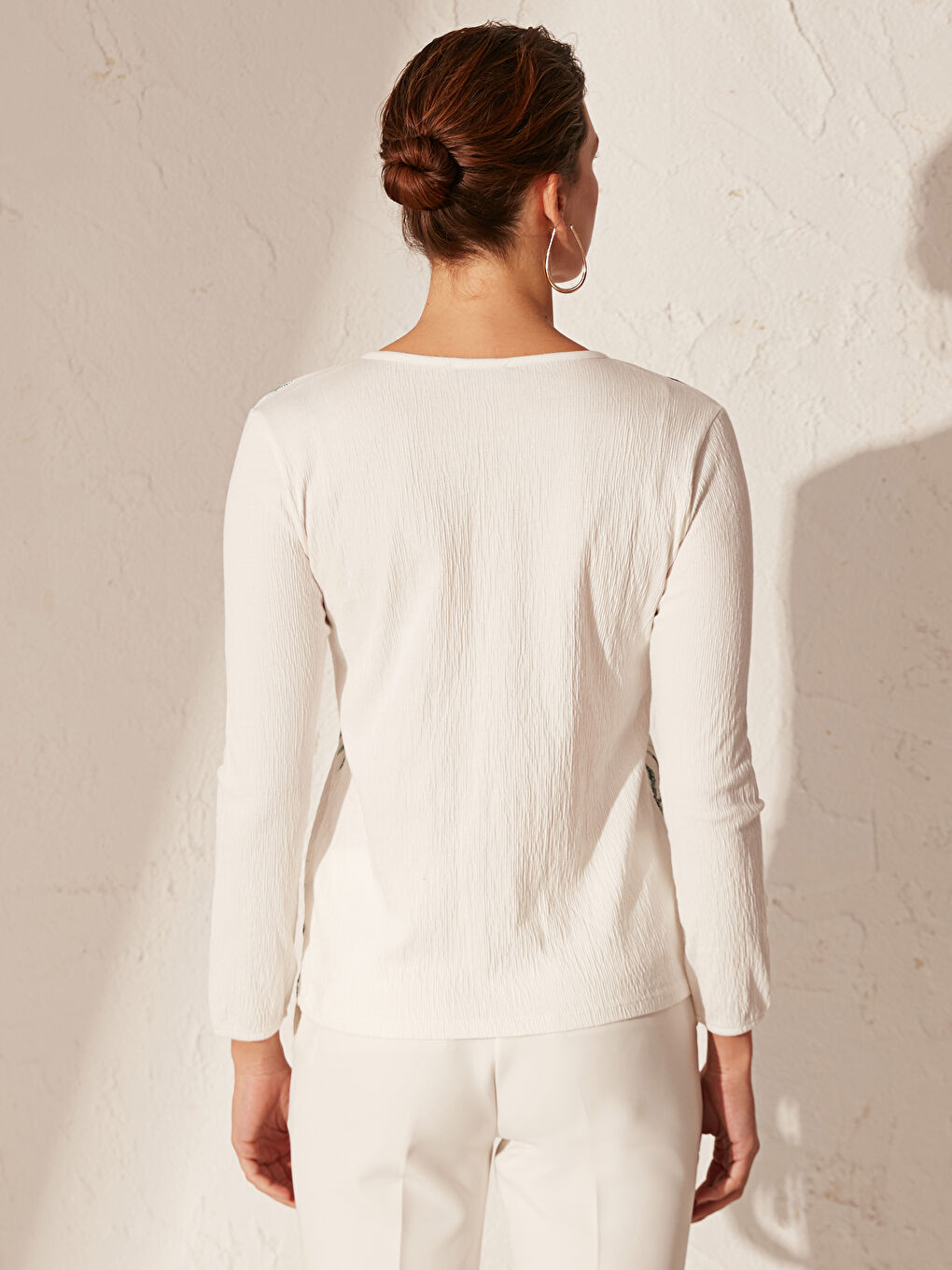 T-shirt à manches longues et col rond pour Femmes-3