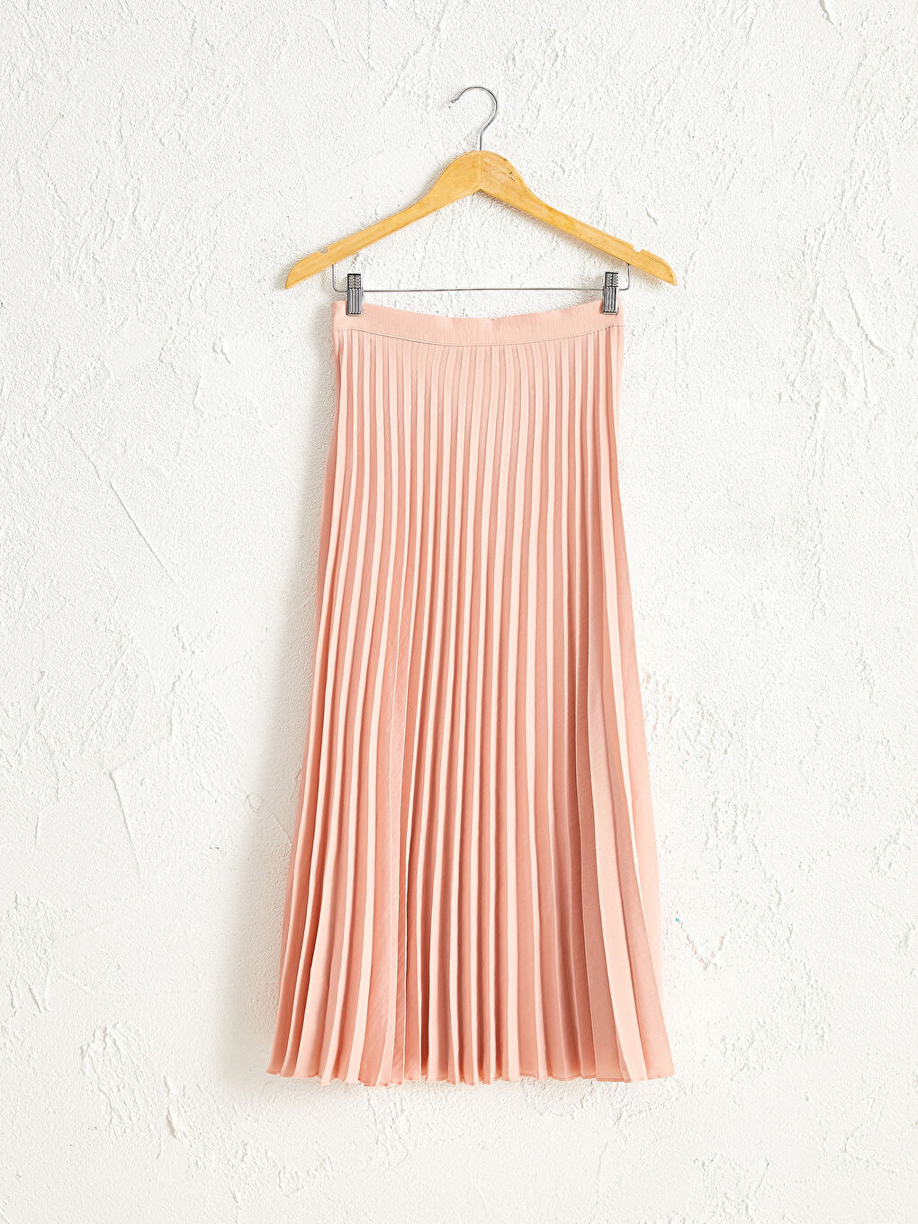 Pembe Kadın Pileli Etek-1