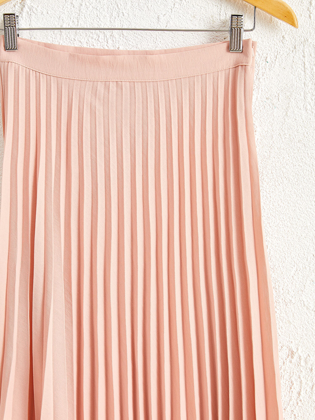 Pembe Kadın Pileli Etek-2