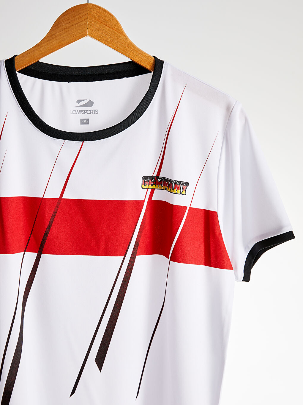 Beyaz Bisiklet Yaka Kısa Kollu UEFA EURO 2020 Almanya Baskılı Aktif Spor Erkek Taraftar Tişört-1