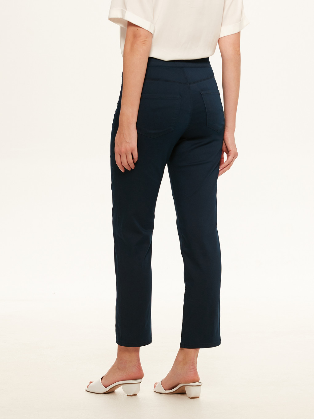 Lacivert Standart Fit Gabardin Kadın Pantolon-3