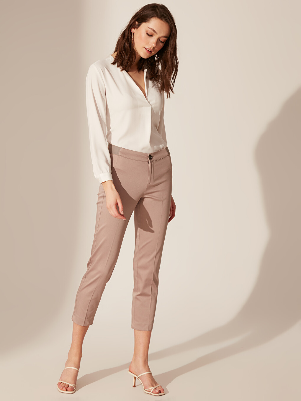 Pantalon Satin Régulier pour Femmes-1