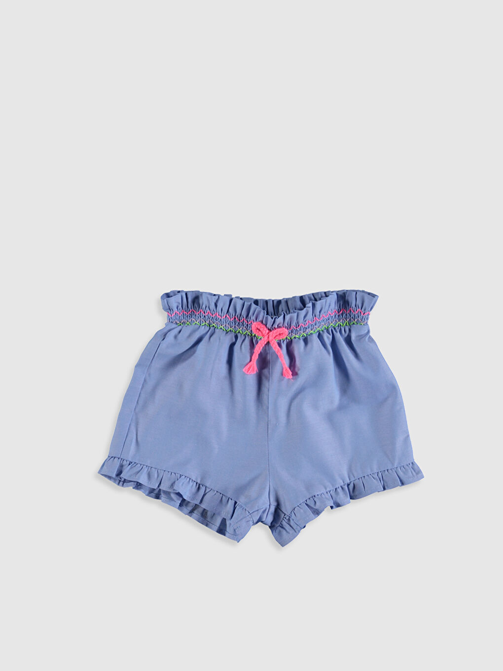 Mavi Kız Bebek Pamuklu Şort